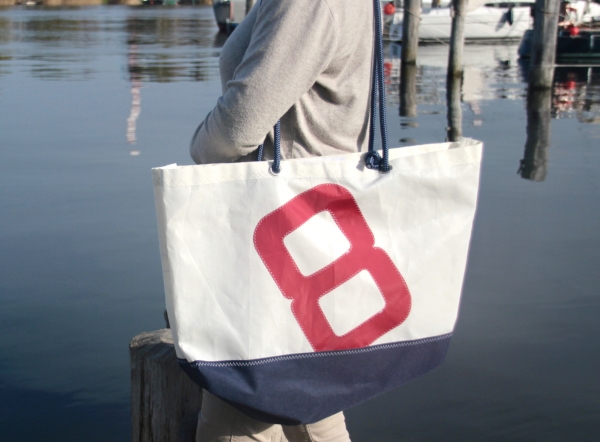 Segeltuchtasche große Beachtasche rot 8 mit Boden